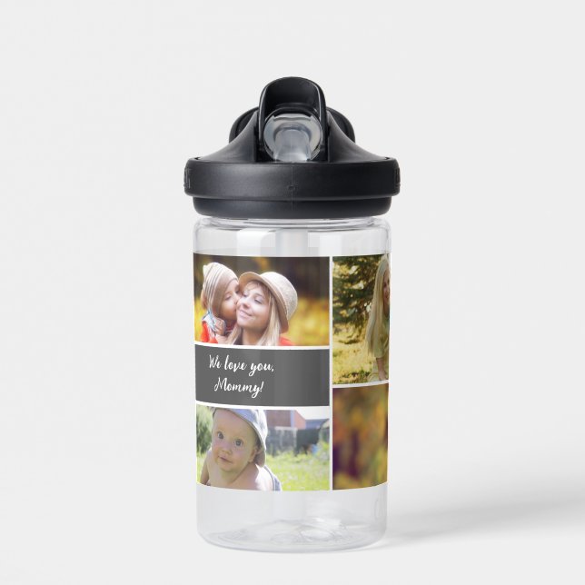 Personalisierter Muttertag individuelle FotoCollag Trinkflasche (Vorne)