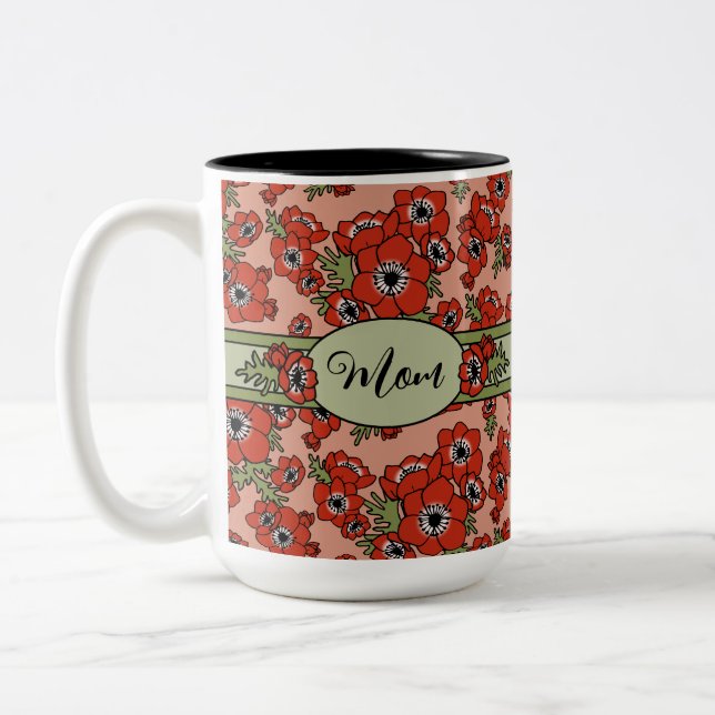 Personalisierter Muttertag Zweifarbige Tasse (Links)