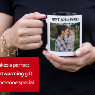 Personalisierter Muttertags-Foto-Becher | Individu Zweifarbige Tasse