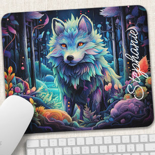 Personalisierter Mystischer Wolfswelpe  Mousepad