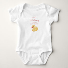 Personalisierter Nachname Ankündigung Baby Duck Re Baby Strampler
