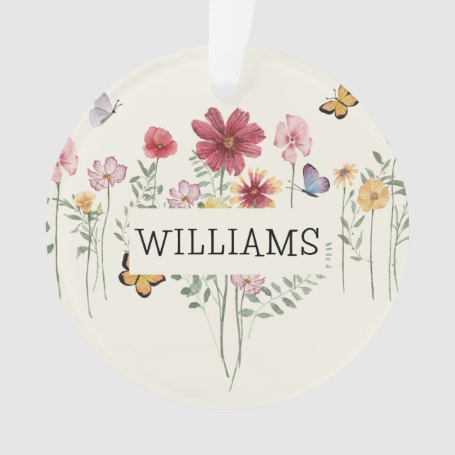 Personalisierter Nachname Ornament (Vorderseite)