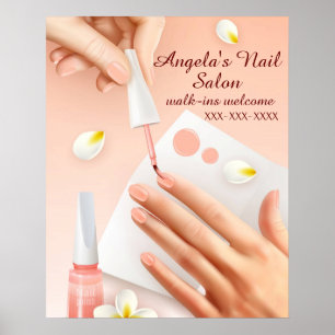 Personalisierter Nagelstudio-Shop-Hand-Nägel-Bild Poster