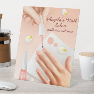 Personalisierter Nagelstudio-Shop Hand Nägel Bild Sockelschild