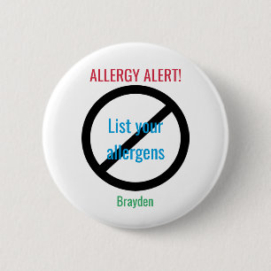 Personalisierter Nahrungsmittelallergie-Alarm Button
