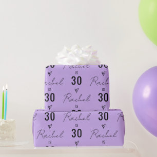 Personalisierter Name 10. 15. 20. 30. Geburtstagsg Geschenkpapier