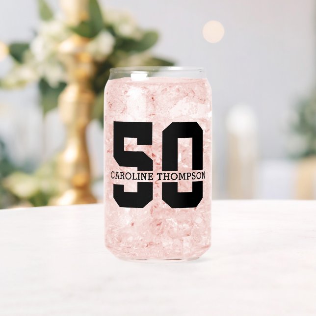 Personalisierter Name 50. Geburtstag Moderne Dosenglas (Insitu (Hochzeit))