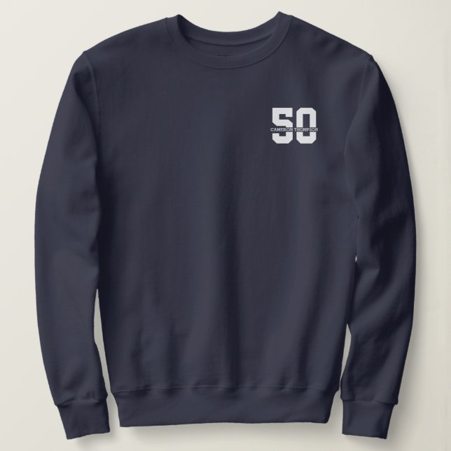 Personalisierter Name 50. Geburtstag Moderne Sweatshirt (Design vorne)