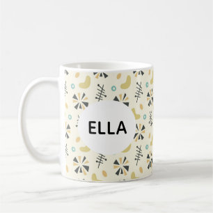 Personalisierter Name Abstract Retro 1950er Kaffeetasse