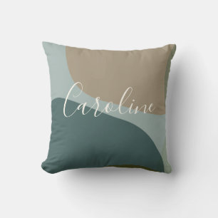 Personalisierter Name Abstrakt Earthy Aquamarin Sa Kissen