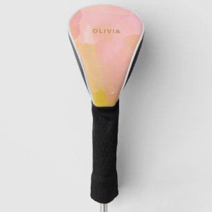 Personalisierter Name Abstrakt Pink Yellow Feminin Golf Headcover