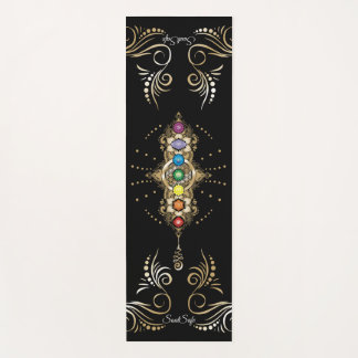 Personalisierter Name Aligned Gold Chakra Yogamatte