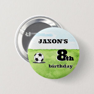 Personalisierter Name & Alter Fußball Button