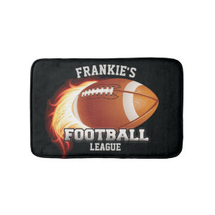 Personalisierter NAME American Football Flames Spo Badematte
