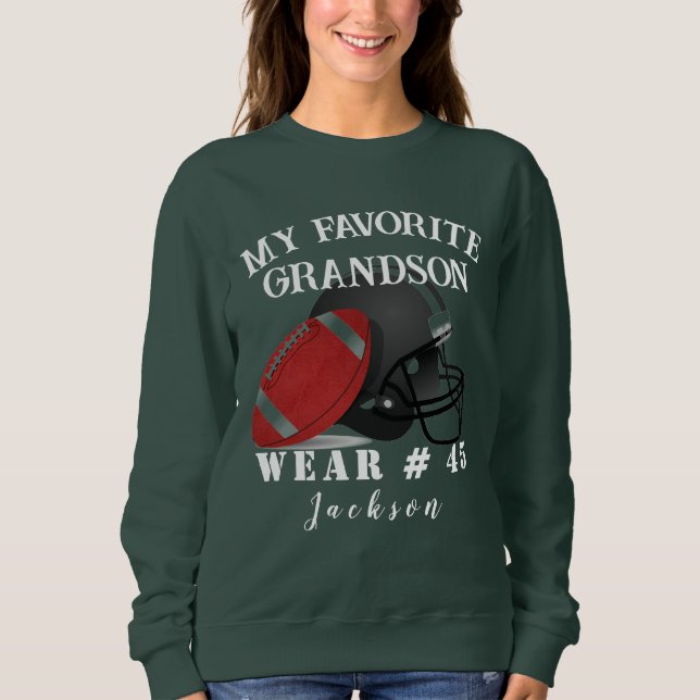 Personalisierter Name Amerikanische Fußballgroßelt Sweatshirt (Vorderseite)