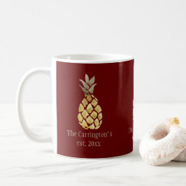 Personalisierter Name Ananas Rustikale Red Coffee  Kaffeetasse