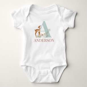 Personalisierter Name Anfangsbuchstabe A Baby T - Strampler