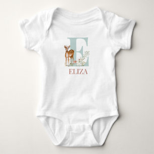 Personalisierter Name Anfangsbuchstabe E Baby Body Baby Strampler