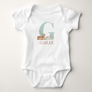 Personalisierter Name Anfangsbuchstabe G Baby Body Strampler