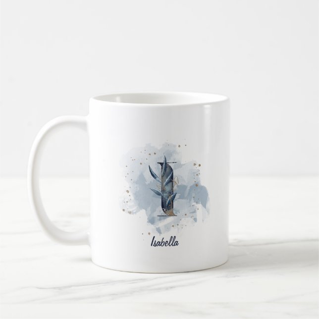 Personalisierter Name Anfangsbuchstabe I Kaffeetasse (Links)