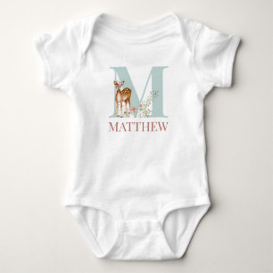 Personalisierter Name Anfangsbuchstabe M Baby Body Strampler