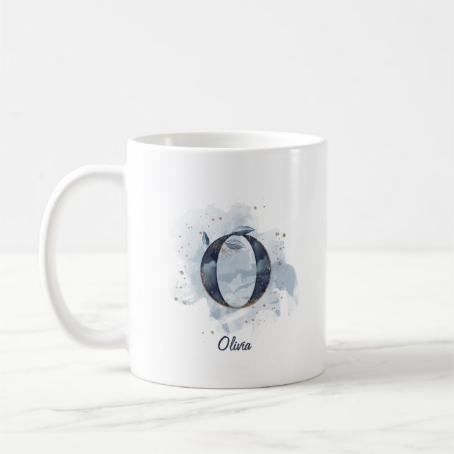 Personalisierter Name Anfangsbuchstabe O Kaffeetasse (Links)