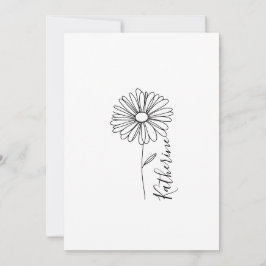 Personalisierter Name April daisy Birth Blume Einladung