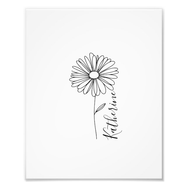 Personalisierter Name April daisy Birth Blume Fotodruck (Vorne)