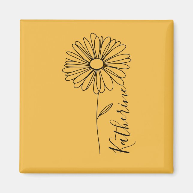 Personalisierter Name April daisy Birth Blume Magnet (Vorne)