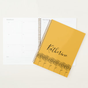 Personalisierter Name April daisy Birth Blume Planer