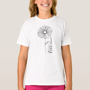 Personalisierter Name April daisy Birth Blume T-Shirt