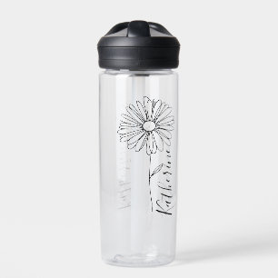 Personalisierter Name April daisy Birth Blume Trinkflasche