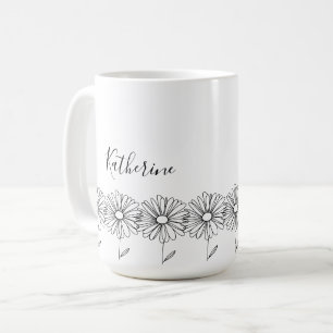 Personalisierter Name April Gänseblümchen Geburtsb Kaffeetasse