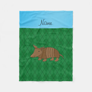 Personalisierter Name: armadillo grüne Raute Fleecedecke
