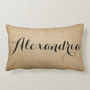 Personalisierter Name auf Jute Lendenkissen
