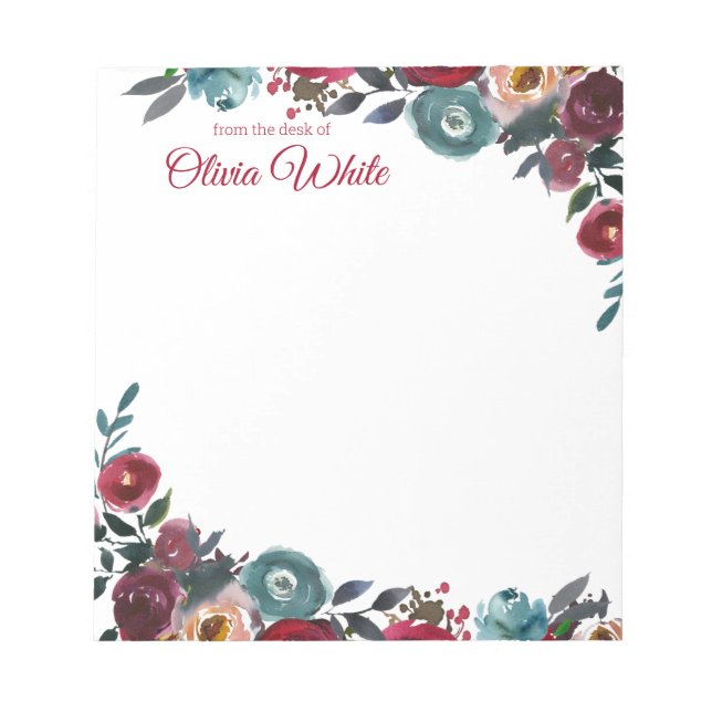 Personalisierter Name | Aus dem Schreibtisch des N Notizblock (Vorderseite)