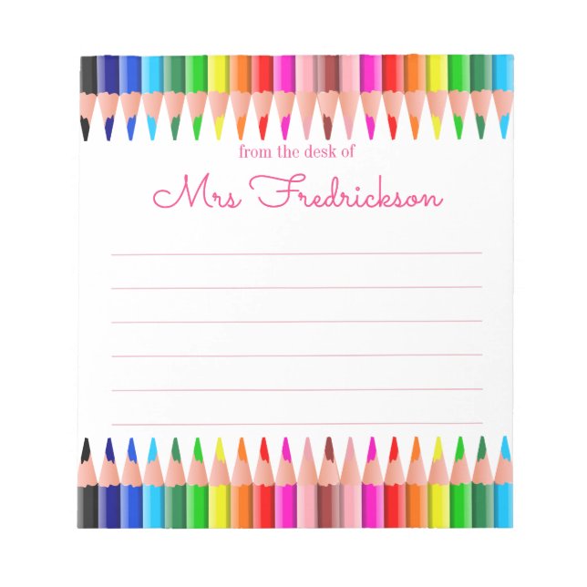 Personalisierter Name | Aus dem Schreibtisch des N Notizblock (Vorderseite)