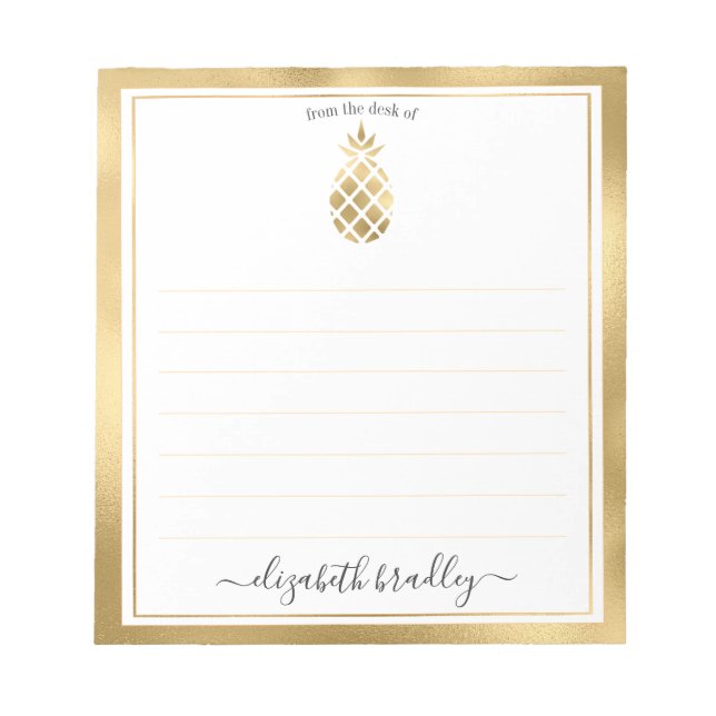 Personalisierter Name | Aus dem Schreibtisch des N Notizblock (Vorderseite)