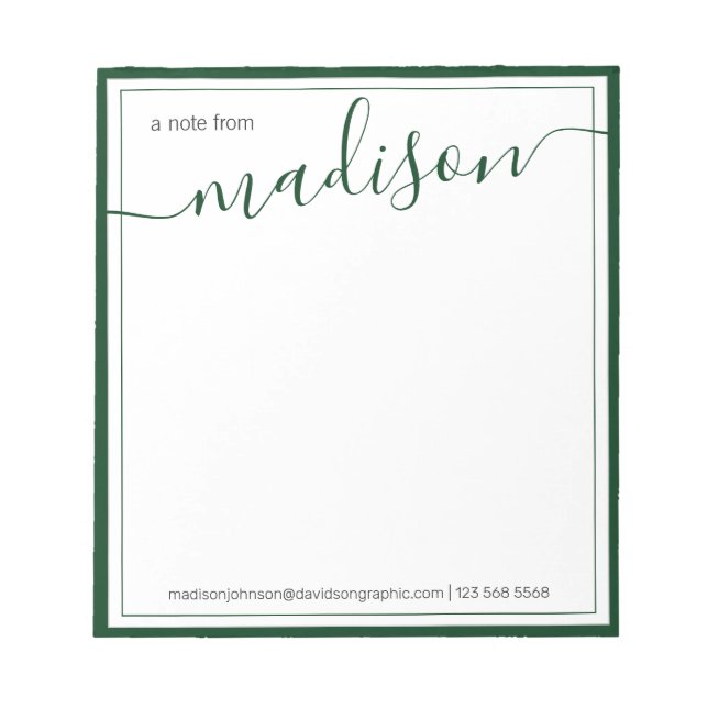 Personalisierter Name aus dem Schreibtisch von Notizblock (Vorderseite)