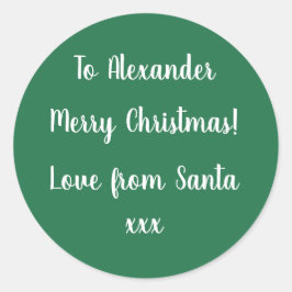 Personalisierter Name aus dem Weihnachtsgeschenk-E Runder Aufkleber