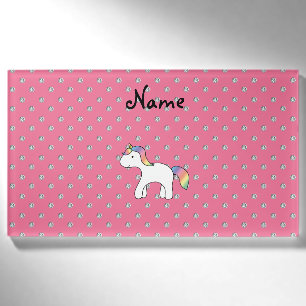 Personalisierter Name Baby unicorn rosa Diamanten Namenschild
