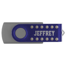 Personalisierter Name, Baseball, Graublau, USB