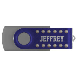 Personalisierter Name, Baseball, Graublau, USB Stick