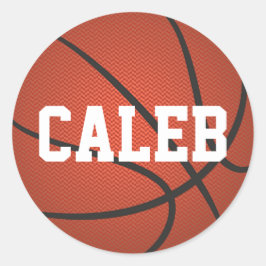 Personalisierter Name Basketball-Aufkleber Runder Aufkleber