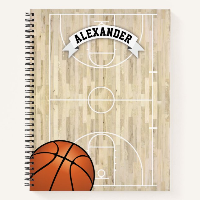 Personalisierter Name Basketball Notizbuch (Vorderseite)