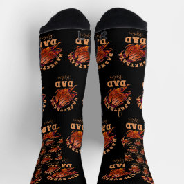 Personalisierter Name Basketball Papa Väter Tag Socken