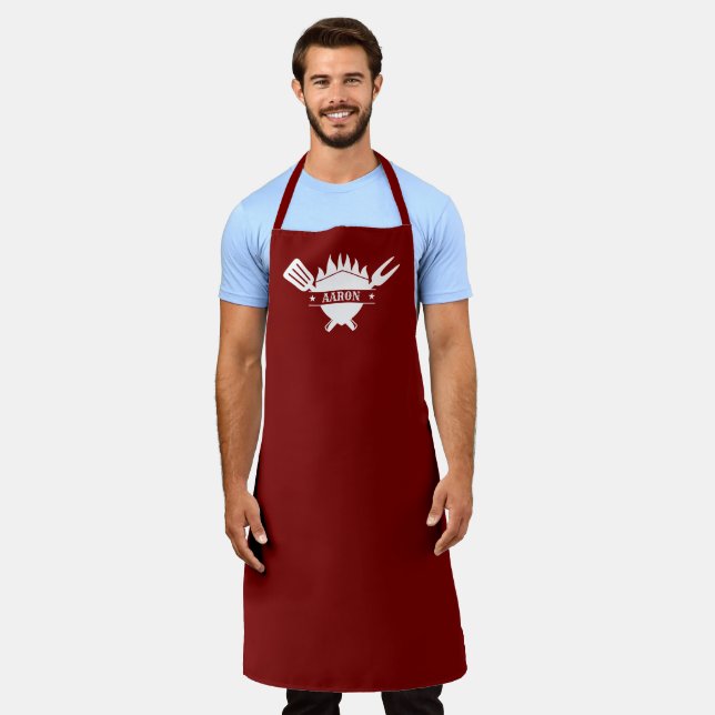 Personalisierter Name BBQ-Grill Schürze (Getragen)