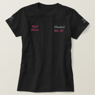 Personalisierter Name Beauty Beruflich Nail Artist Besticktes T-Shirt