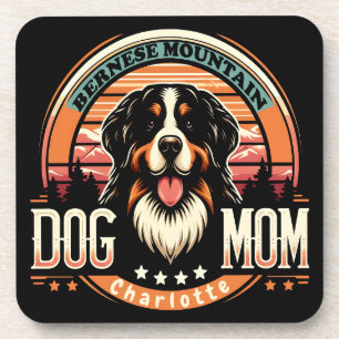 Personalisierter Name Bernese Mountain Hund Mama V Getränkeuntersetzer