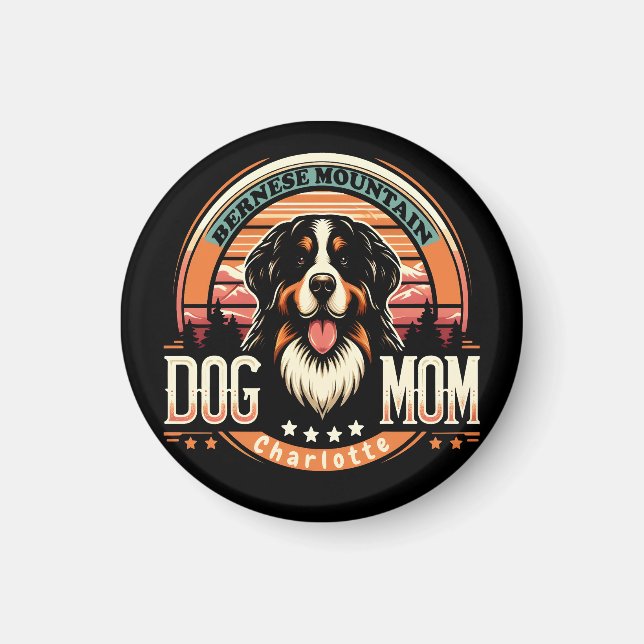Personalisierter Name Bernese Mountain Hund Mama V Magnet (Vorne)
